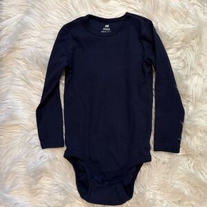 H&M Toddler Girl Navy Blue Long Sleeve Bodysuit Size 2T